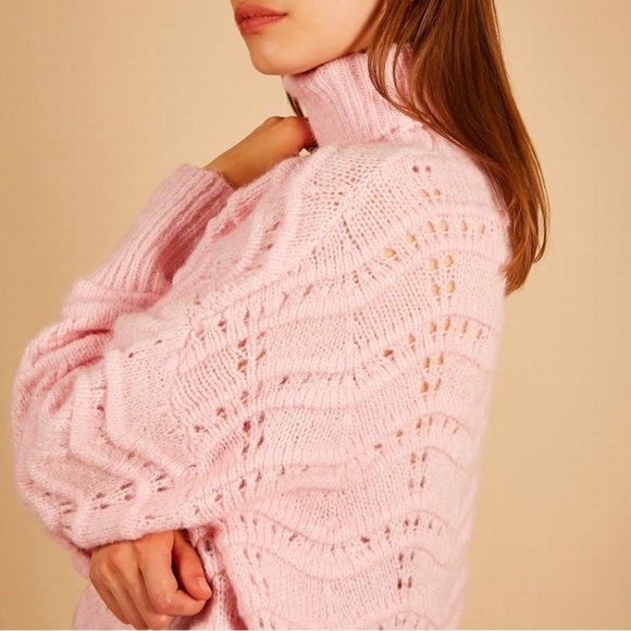 FRNCH NATEA SWEATER Turtleneck Cable Knit New With Tags Soft Comfy Feminine - Picture 6 of 15